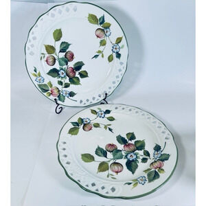 Brunelli (2) Chop Plates/Platter Italy Tiffany Victorian Lattice Edge Fruit VTG